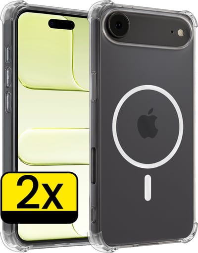 Hoesje - 2 Stuks - Geschikt voor Apple iPhone Air - Magsafe Compatible - Sterk & Shockproof - Back Cover - Shock Proof Case - Telefoon Hoes - Telefoonhoesjes - Transparant