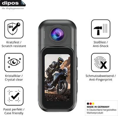 dipos – 2x Pantserfolie geschikt voor 7JI 32266 Körperkamera 4K | 9H Screenprotector