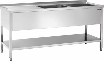 Spoelcentrum - 700 - 180cm Breed - 2 Bakken Links - Bartscher 306310 - Horeca & Professioneel