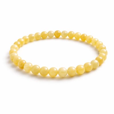 Gele Jade Armband 6 mm – Ø 17 cm – Natuursteen Kralenarmband – Unisex