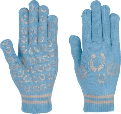 Harry's Horse - Magic Gloves HorseShoe - Paardrijhandschoenen - Anti-slip - Lichtblauw