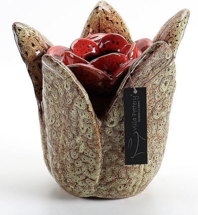 Vaas Lilou groen rood 16x15xH15