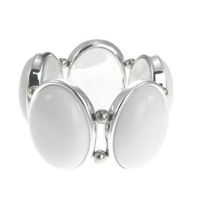 Behave - Elastische armband met witte stenen - Trendy zomerlook