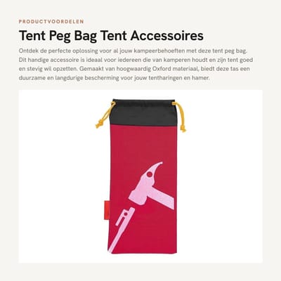 Dailygoods- Opbergtas Tentpennen - Draagbaar Formaat - Premium Oxford-Materiaal - Duurzaam - Gereedschapszak - Voor Kamperen - Tentpennentas