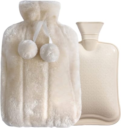 Warmwaterkruik 2 Liter met Zachte Fleece Hoes - Voor Menstruatiekrampen, Rugpijn en Spierverwarmming
