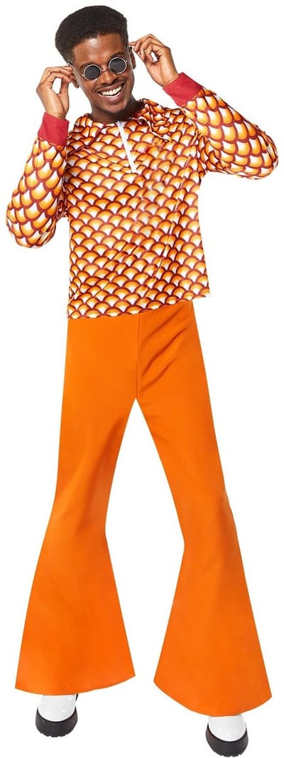 70's Hippiekostuum Heren Oranje - Maat L