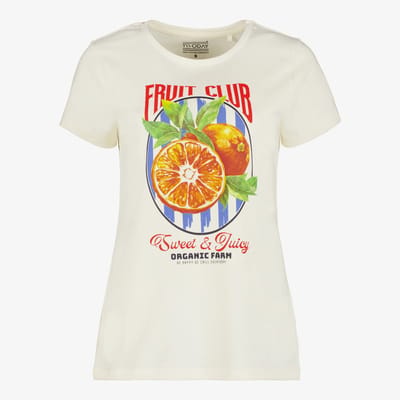 TwoDay dames T-shirt met fruit wit - Maat S