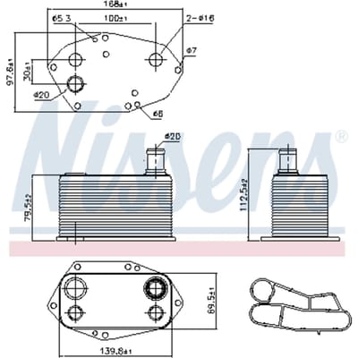 Olie radiator, motorolie NISSENS 90786