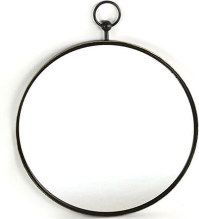 Ronde Hangspiegel met Zwart Frame Groot