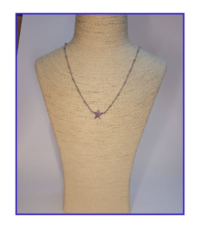 HÕBE – Estrella Zilver Ketting – Stainless Steel – Gerecycled Edelstaal – Collier – Handgemaakte Sieraad – Accessories – Dames Ketting – Karabijnhaaksluiting – 45cm