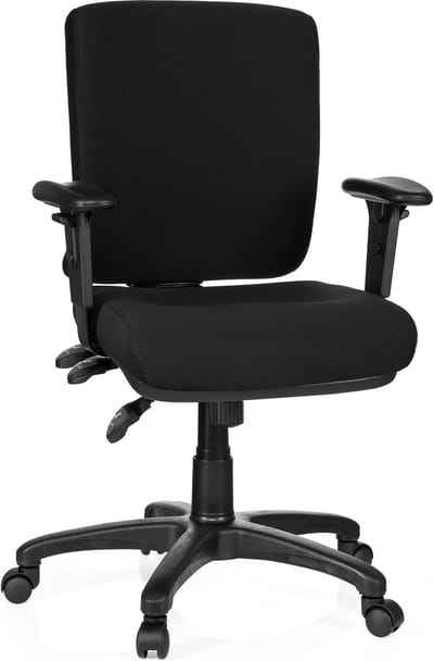 Ergonomische bureaustoel - Werkstoel comfort - Langdurig werken - Synchroonmechanisme - 114 cm hoog - Zwart