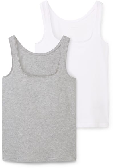 Tom Tailor - Basic top in een set van 2 - Maat XL - medium silver grey melange
