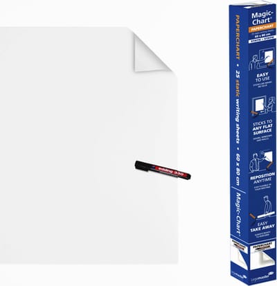 Magic-Chart Legamaster - Paperchart folie - 60x80cm - 25 vel - wit