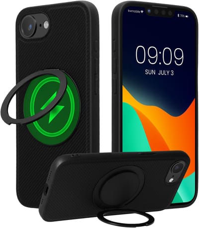 kwmobile Hoesje voor Apple iPhone 17e / iPhone 16e Smartphonehoesje – Case compatibel met MagSafe – Cover met ringstandaard