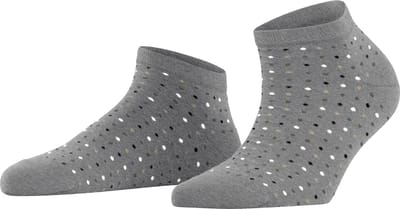 FALKE Multispot kort gedessineerd katoen sneakersokken enkelsokken dames grijs - maat 39-42