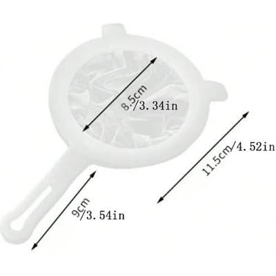 Meerdelige set plastic voedselzeven met dubbele handgrepen - fijnmazige nylon filters, geschikt voor sojamelk, koffie en sap. White Small veelkleurig