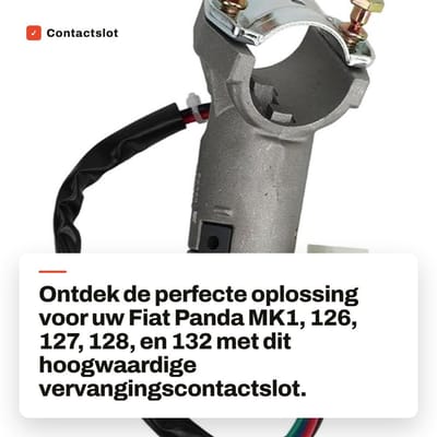 Dailygoods - Contactslot schakelaar - Schokbestendig - Inclusief 2 reservesleutels - Geschikt voor Panda MK1 126 127 128 132 - Vervangend onderdeel