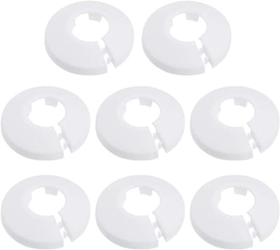 8 Stuks - Buisrozet - Radiatorrozet - Klemrozet - Kunststof - Wit - Kraanrozet - Voor buizen Ø 16 - 17mm - Waterleiding krans - Waterleiding rozet - Verwarmingsbuis installatiemateriaal - Klemrozet - 4.7*4.7*1.4cm