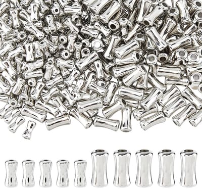 Dailygoods- Knutselkralen 400 Stuks - Imitatie Bamboe Kralen - Staafkralen - Metalen Buiskralen - DIY Sieraden Maken - 2 Maatopties - Sieradenkralen