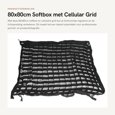 Dailygoods- Softbox 80x80cm - Softbox Set - Klittenband Bevestiging - Lichtoverlap Regulering - Nauwkeurige Lichtregeling - Duurzaam Nylon - Lichtmodifier