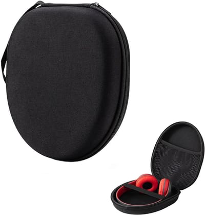 Koptelefoon case - 21 x 19 x 6 cm - Over-ear hoofdtelefoontas - Harde beschermhoes - On-ear/Over-ear case - Headset - Koptelefoon hoesje - Universele - Beschermhoes - Draagtas - Waterbestendig - Stootvast - Oortjes opberg hoesje - Zwart