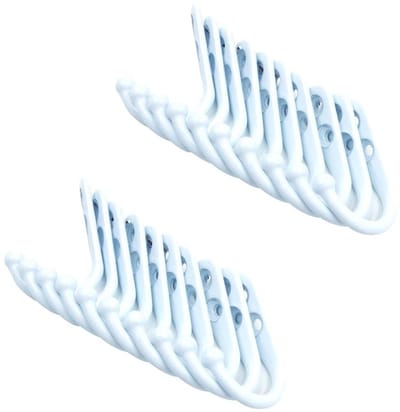 Dailygoods- Kapstokhaken 20 Stuks - Grote Muurhaken - Enkele Gemonteerde Haken - Inclusief 40 Schroeven - Stevig Zinklegering - Roestbestendig - Haak
