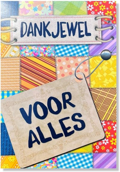 Bedankt Wenskaart - Dankjewel Voor Alles - 12x17cm - gevouwen kaart Inclusief envelop