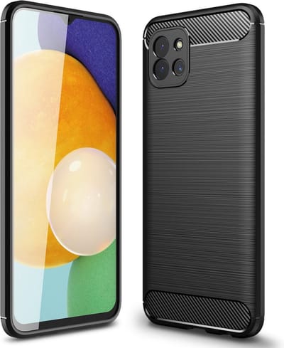 Coverup Hoesje - Geschikt voor Samsung Galaxy A03 Hoesje - Coverup Armor Brushed TPU Back Cover - Zwart