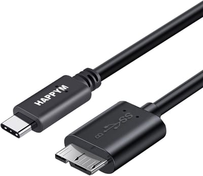 USB C naar Micro USB B 3.0 Kabel – 2 Meter – Zwart – Opladen & Dataoverdracht