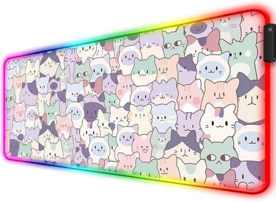 Gaming Bureaumat - Verlicht Toetsenbord Pad - Productief Werken - RGB Verlichting - XL Formaat - Roze