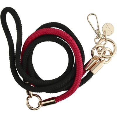 123watches Telefoonkoord Flexicord - zwart rood - goud - Geschikt voor iPhone en andere smartphones