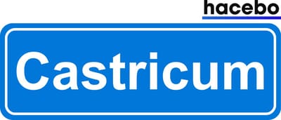 Hacebo - Plaatsnaam Sticker - 29x10 CM - Castricum sticker - Verkeersborden sticker - grappige cadeaus - Castricum