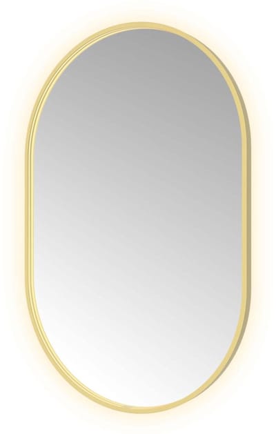 Hotbath &More OVA812 Oval spiegel 80x120cm met verlichting, spiegelverwarming, kleurwissel, dimbaar en afstandsbediening geborsteld messing PVD