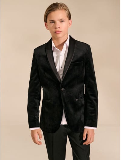 Next - Jongens - Fluwelen blazer - Zwart