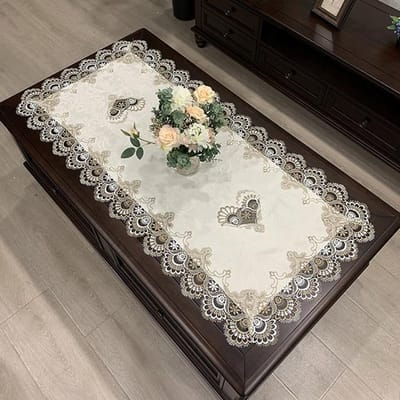 Tafelkleed Rechthoekig Tafelkleed Europees Geborduurd Koffietafelhoes Tafel Westerse Thee bloem Effen Kleur Stof Kant Boek 50X100cm