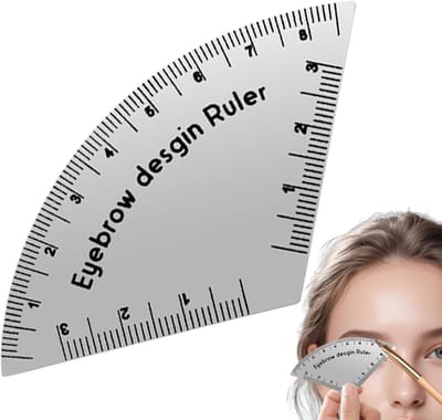 Wenkbrauw Liniaal - Sjabloon Meter - Snel Vormgeven - Dubbele Track Ontwerp - 12 x 7 cm - Transparant