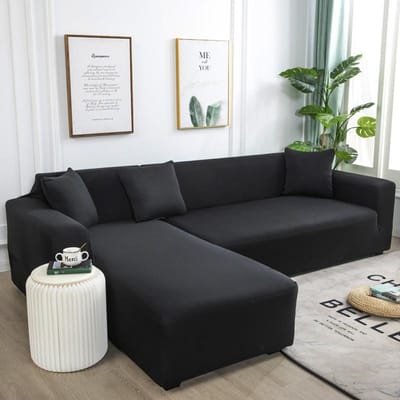Dubbele driezitscombinatiebank Alle omhulde stoffen sets Bankhoes Bankkussen Volledig bekleed Universele leren effenkleurige bankhoes 145-185cm