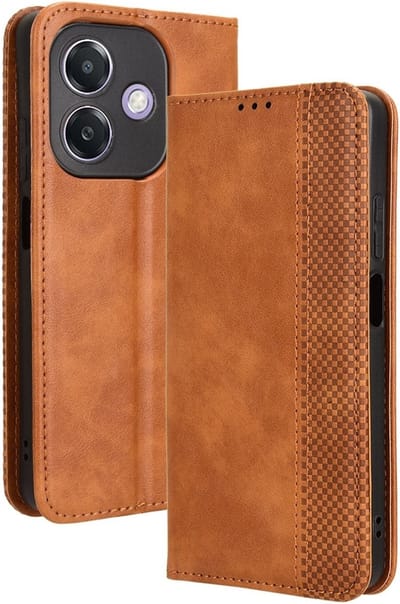 Coverup Hoesje - Geschikt voor OPPO A40 / A40m / A60 5G Hoesje - Coverup Vintage Style Book Case - Bruin