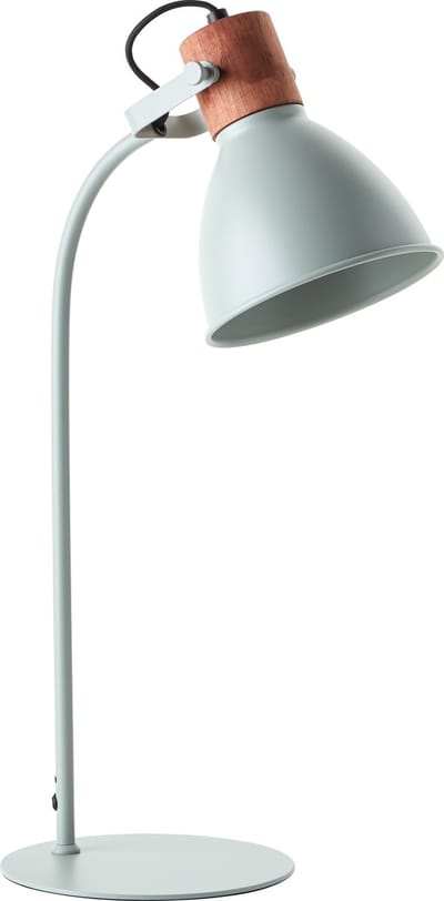 Brilliant tafellamp Erena 52cm lichtgroen metaal/hout snoerschakelaar 1x A60, E27, 40W, geschikt voor een normale lamp (niet inbegrepen)