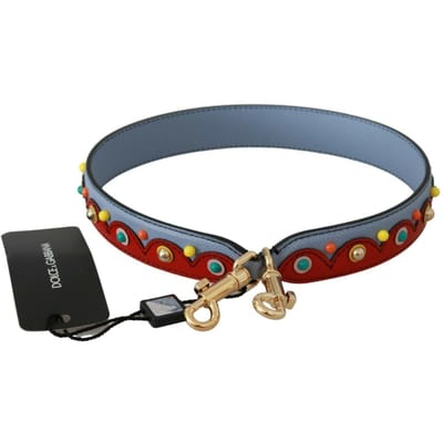 Dolce & Gabbana blauw en rode schouderriem leerblauwe handtas heren accessoire