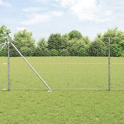 vidaXL - zeshoekig - gaasgek - met - palen - 100 - x - 1 - m - Gegalvaniseerd - staal - Mesh
