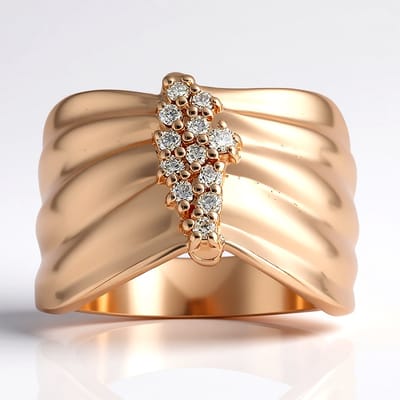 Cavill - Zilveren ring met I1 Argyle Rose diamant 0,12 ct - 925 Sterling zilver roségoud verguld - ronde briljantslijper - luxe elegante damesring