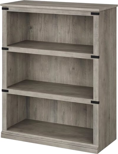 3-laags Boekenkast - Voor woondecoratie en meubels - Open display met opbergruimte - Hout / Grijs - opbergrek