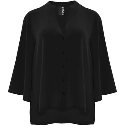 V-hals Blouse in Crêpe Dames Mat Fashion Airwashed