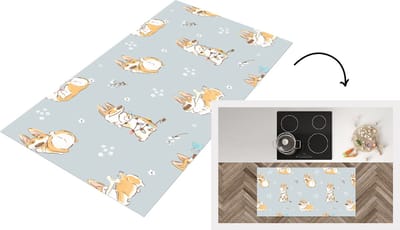Keukenloper - Loper keuken - Patroon - Hond - Corgi - 120x60 cm - Keukenloper vinyl