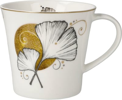 Goebel - Lotus | Koffie / Thee Mok Ginkgo wit | Beker - porselein - 350ml - 2 stuks
