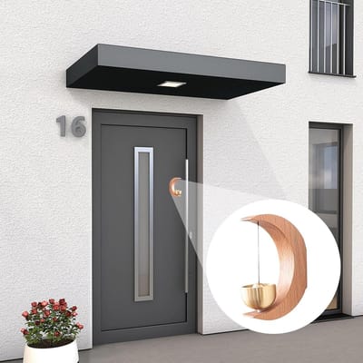 Magnetische Deurbel - Deurklok Huis - Entree Decoratie - Stevige Constructie - 9.9 x 2.56 cm - Houtkleur