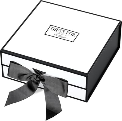 XXL Cadeaudoos Wit 45x37x18 cm met Magnetisch Deksel en Strik - Luxe Geschenkverpakking voor Bruiloft of Verjaardag
