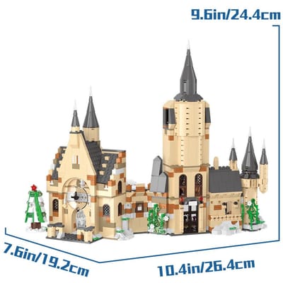 Ensemble de Briques Série Harries du Nouveau Château Bricolage Compatible avec les Jouets de Blocs de Construction pour Petit Ami Cadeaux de Noël et d'Halloween beige