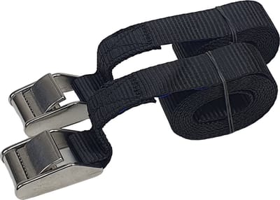 Finnacle - 2 stuks Sjorbanden - Spanbanden - 3m - RVS klemgesp - Aanhanger - Koffer - Spullen vast maken